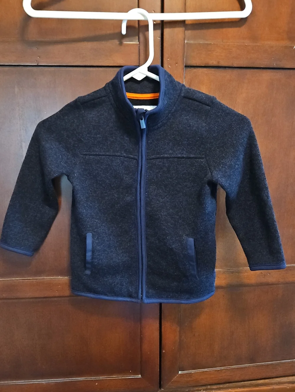 Old Navy Heathered Navy/ Black Full Zip Jacket Size 4T